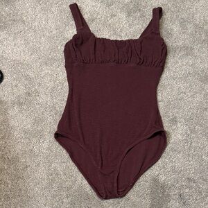 Free People Deep Burgundy Bodysuit